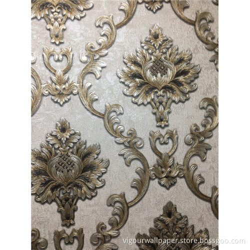 damask pvc Wallpaper for Home Wall Paper Decoration